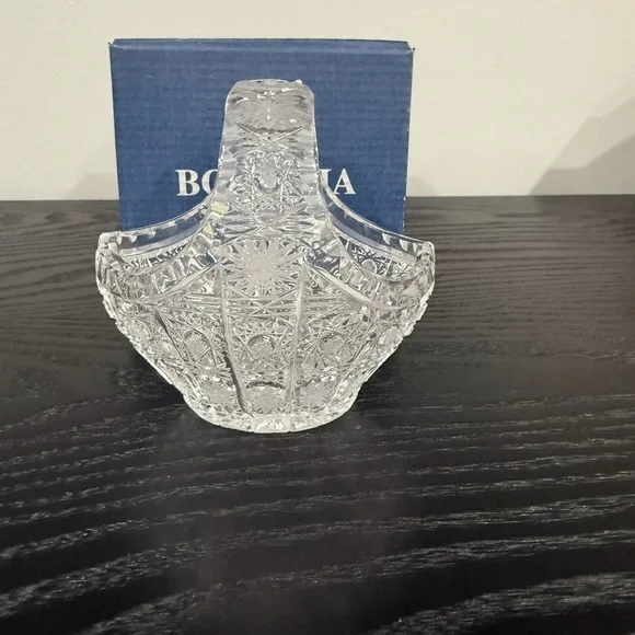 Bohemian Crystal Basket Vase